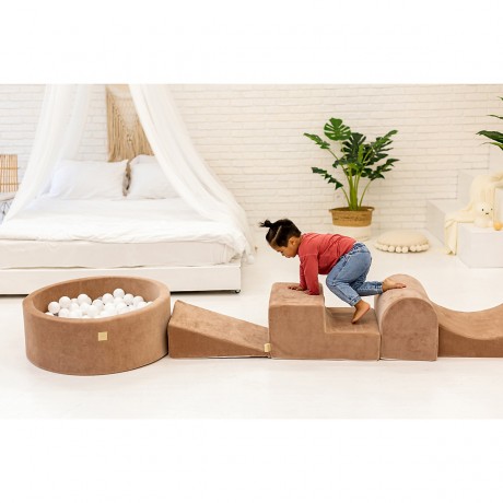 MeowBaby Spielplatz Aus Schaumstoff mit Ballebad 200x45cm\/100 Balle Hindernislaufen fur Kinder Детская пенная площадка с бассейном 200х45см/полоса препятствий на 100 шаров для детей