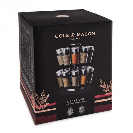 Cole & Mason Coleamp;Mason 20er Gewucrzkarussell  schwarz Карусель для специй Coleamp;Mason 20