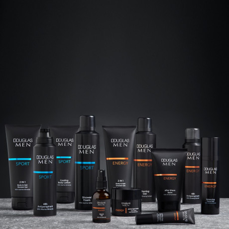 Douglas Collection Energy Set  Набор для мужчин для ухода за телом "Энергия": Гель для душа 2-в-1 100мл + Гель для лица 25мл + Спрей-антиперспирант 50мл 