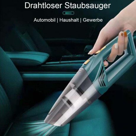 TUABUR TUABUR Akku-Handstaubsauger Kabelloser, wiederaufladbarer tragbarer Handstaubsauger mit, Geeignet fur Autos, Wohnungen und Buros Grun Беспроводной ручной пылесос TUABUR, беспроводной перезаряжаемый портативный ручной пылесос, подходит для автомобил