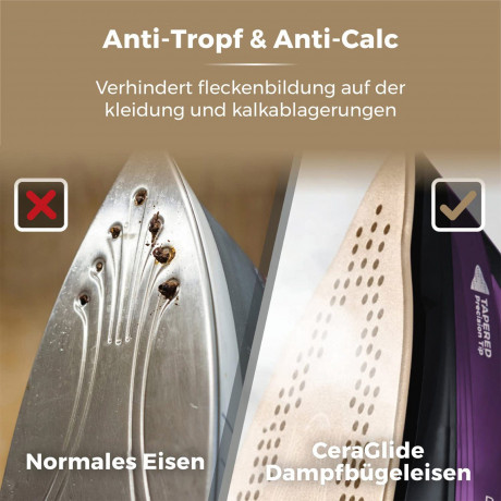 Aoucheni Aoucheni Dampfbugeleisen AJ2085 Kabelloses Dampfbugeleisen, 2400 W Паровой утюг Aoucheni AJ2085 Беспроводной паровой утюг 2400 Вт