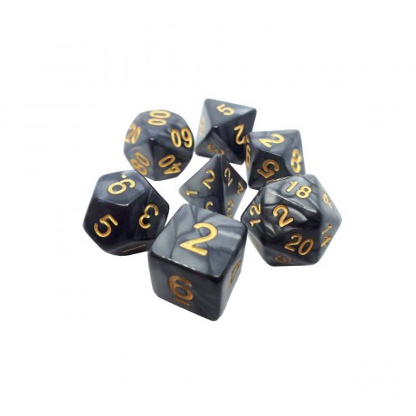 dice4friends 7-tlg. RPG Wurfelset: Pearl Black 7 шт. Набор игральных костей RPG: жемчужно-черный