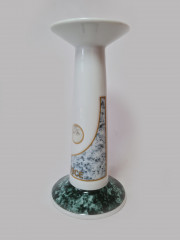 Hutschenreuther IG BCE Подсвечник &quot;Под мрамор&quot;, 19,5см x 9,5см, Германия, 1960-70гг.