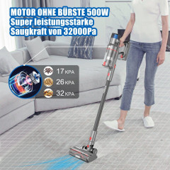 VISTEFLY VISTEFLY Akku-Stielstaubsauger V15 Geeignet zur Reinigung von Tierhaaren, Teppichen und Hartboden, 500,00 W, beutellos, automatische Saugkraftregelung, 60 Minuten Laufzeit, 3 Saugmodi Silber Беспроводной пылесос VISTEFLY V15 Подходит для уборки ш