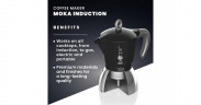 Bialetti Bialetti Moka Induction, Espressomaschine schwarz/silber, 6 Tassen schwarz, silber Bialetti Moka Induction, кофемашина для эспрессо черный/серебристый, 6 чашек
