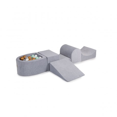 MeowBaby Spielplatz Aus Schaumstoff mit Ballebad 200x45cm\/100 Balle Hindernislaufen fur Kinder Детская пенная площадка с бассейном 200х45см/полоса препятствий на 100 шаров для детей