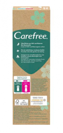 Carefree Slipeinlagen Organic Cotton Long 24 St, Карефри Ежедневные прокладки из органического хлопка Long 24шт, 25 упаковок (600 штук)