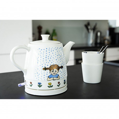 pippi pippi Wasserkocher 20130001, 0,8 l, 1750 W, Pippi Langstrumpf Keramik-Wasserkocher  Чайник pippi 20130001, 0,8 л, 1750 Вт, керамический чайник Пеппи Длинныйчулок