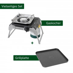 BRUNNER BRUNNER Gaskocher BRUNNER DEVIL 450 Camping Gaskocher Set Einflammig, Mobil, Vielseitig, (Gaskocher + Grillplatte)  Газовая плита BRUNNER Коплект походной газовой плиты BRUNNER DEVIL 450, однопламенное, мобильное, универсальное, (газовая плита + г