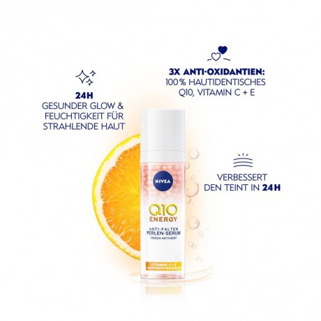 Nivea Q10 Energy Anti-Falten Perlen-Serum  Q10 Energy Жемчужная сыворотка против морщин