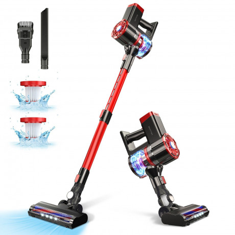 MooSoo MooSoo Akku-Hand-und Stielstaubsauger Stielstabsauger W100, 11.5Kpa, Telescopic, 2600mAh, 40min, HEPA, 180,00 W, Beutellos, 2 Saugstarken, 1,2 Liter grosser Staubbehalter, 4-stufiges Filtersystem Беспроводной ручной пылесос MooSoo W100, 11,5 кПа,