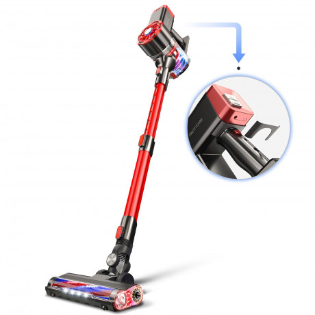 MooSoo MooSoo Akku-Hand-und Stielstaubsauger Stielstabsauger W100, 11.5Kpa, Telescopic, 2600mAh, 40min, HEPA, 180,00 W, Beutellos, 2 Saugstarken, 1,2 Liter grosser Staubbehalter, 4-stufiges Filtersystem Беспроводной ручной пылесос MooSoo W100, 11,5 кПа,