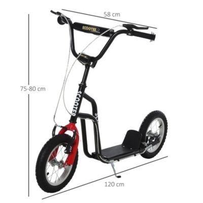 HOMCOM Kinderroller mit hohenverstellbaren Lenker Детский самокат с регулируемым по высоте рулем.