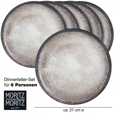 Moritz & Moritz Moritz & Moritz Speiseteller 6-tlg. DIGITAL beige Обеденные тарелки Moritz & Moritz 6 шт. ЦИФРОВОЙ