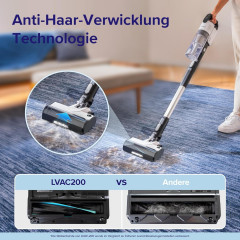 Levoit Levoit Akku-Hand-und Stielstaubsauger, 180,00 W, beutellos, Staubsauger mit Tierhaarduse, Anti-Haar-Verwicklung max 50min Laufzeit  Беспроводной ручной и стержневой пылесос Levoit, 180,00 Вт, без мешка, пылесос с насадкой для шерсти животных, предо
