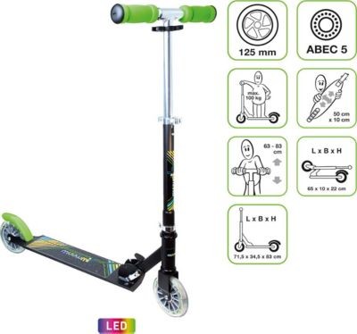 Muuwmi muuwmi Aluminium Scooter Neon 125 mm muuwmi алюминиевый самокат неоновый 125 мм