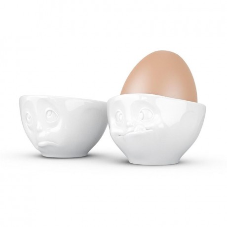 Fiftyeight Products TV Tassen Eierbecher Set 2-tlg. weiss - och bitte & lecker Набор подставок для яиц под телевизор 2 шт. белый - о, пожалуйста, и вкусный