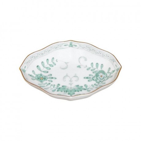 Meissen Meissen  'Neuer Ausschnitt - Indische Malerei 2 mit Kante grun Goldpunkte mit Goldrand' Schalchen 10 cm Meissen "New Section - Индийская роспись 2 с краем из зеленых золотых точек с золотым ободком" чаша 10 см