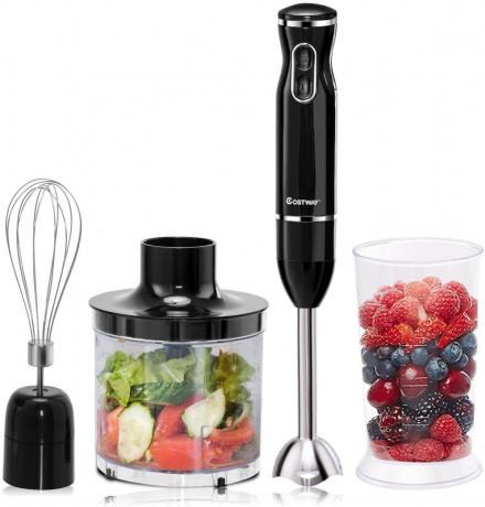 COSTWAY COSTWAY Stabmixer, 500ml Aufsatz, 700ml Becherglas, Schneebesen, 2 Tempos Ручной блендер COSTWAY, насадка 500 мл, стакан 700 мл, венчик, 2 скорости