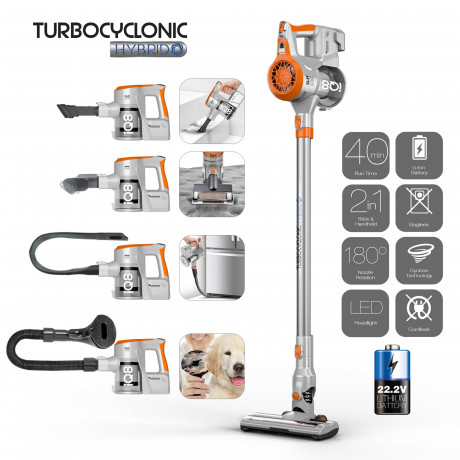 TurboTronic by Z-Line TurboTronic by Z-Line Akku-Hand-und Stielstaubsauger >8 kpa, 45 Min. Laufzeit, ultra-Leichtgewicht Boden Staubsauger, 120 W, beutellos, kabelloser Handsauger mit Wandhalterung rot Беспроводной ручной пылесос TurboTronic by Z-Line &gt