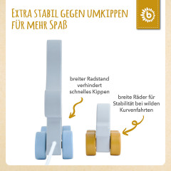 bieco Nachziehspielzeug Holz Elefant Kinder Nachziehtier Holzspielzeug ab 1J. Ziehtier Nachziehspielzeug Мягкая игрушка деревянный слон Детская развивающая игрушка от 1 года. Потяните за игрушку