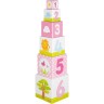 goki Stapelwurfel \/ Stapelturm Safari rosa mit Name personalisiert Штабелируемые кубики / штабелирующая башня Сафари розовый персонализированный с именем