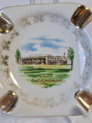 Пепельница винтажная Bavaria &quot;Бад Кроцинген&quot;, фарфор, 8 х 8 см, Германия, 1960-70гг.