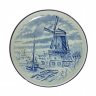 Тарелка декоративная винтажная Delft / Boch "Мельница", фарфор, 16.5 см, Нидерланды, 1970-80гг.