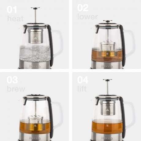H.Koenig Wasserkocher TI600 Teekocher mit Temperatur-Regelung, 2200 W  Чайник H.Koenig TI600 с регулировкой температуры, 2200 Вт