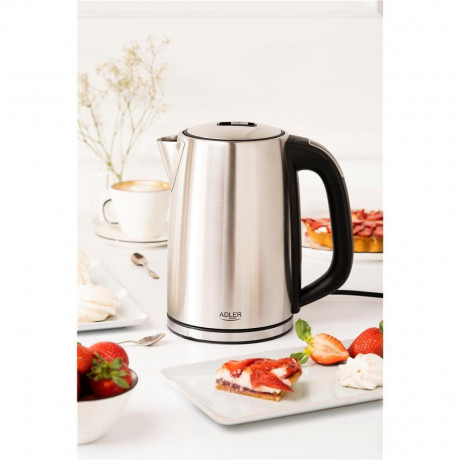 Adler Adler Wasserkocher AD 1340, Edelstahl 1,7L Einstellbar Temperaturregelung Temperaturanzeige silber  Чайник Adler AD 1340, нержавеющая сталь, 1,7 л, регулировка температуры, дисплей температуры, серебро.