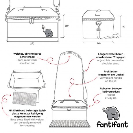 Fantifant Baustein-Tasche fur kleine Klemmbausteine Grosse S Сумка для строительных блоков для небольших зажимных блоков
