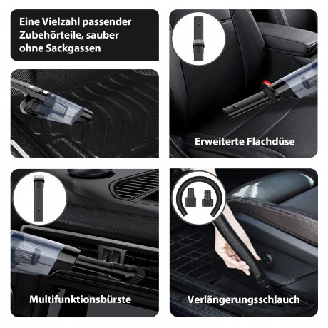 Tisoutec Tisoutec Akku-Handstaubsauger Akku Handstaubsauger,12000Pa USB aufladbar Tragbar Leicht Mini, Staubsauger,6000mAh Auto-Staubsauger,Nass Trocken Handsauger Беспроводной ручной пылесос Tisoutec, 12000 Па, перезаряжаемый через USB, портативный, ле