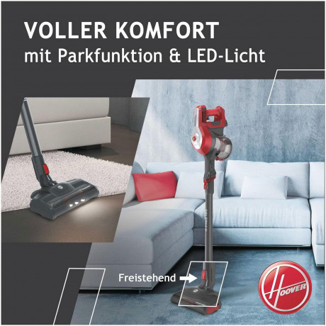 Hoover Hoover Akku-Hand-und Stielstaubsauger HF 122RH-11, 170 W, beutellos, Boden- Handsauger in Einem, 22 V, LED-Licht, Turbo, 0,9 l Behalter Беспроводной ручной и стержневой пылесос Hoover HF 122RH-11, 170 Вт, без мешка, напольный ручной пылесос в одн