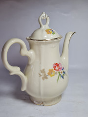 Чайник винтажный Bareuther Bavaria с цветочным декором и позолотой, фарфор, 20 см, Германия, 1960-70гг.