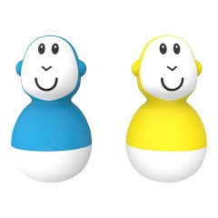 Matchstick Monkey BadezeitWackelfiguren blaugelb Время ванны кивает синим и желтым