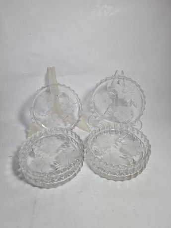 Миски сервировочные винтажные Walther Glas, хрусталь, 6 шт., 15.5 см, Германия, 1960-70гг.