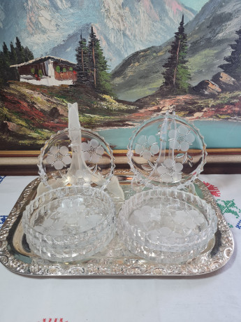 Миски сервировочные винтажные Walther Glas, хрусталь, 6 шт., 15.5 см, Германия, 1960-70гг.