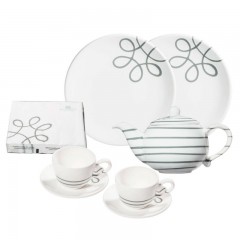 Gmundner Keramik Gmundner Keramik Pur Geflammt Grau Starter-Set Tee 8-tlg. Gmundner Ceramics Pure Flamed Grey Starter Set Чай 8 шт.