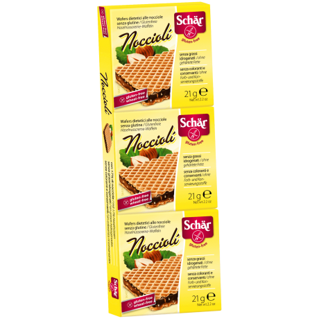 Schar Haselnuss-Creme-Waffel, glutenfrei Безглютеновые вафли с кремом 63г