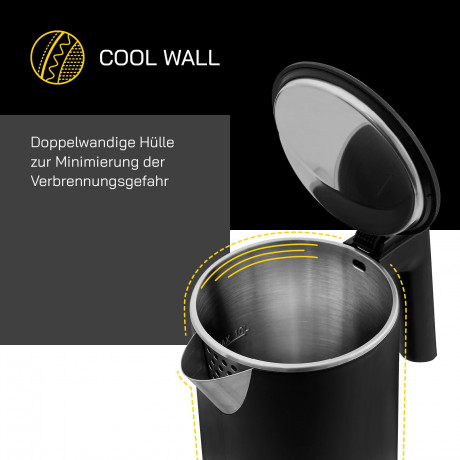 Gutfels Gutfels Wasserkocher WATER 2020, 2200 W, Doppelwandig, 1 Liter Fullvolumen, 360° Sockel, integrierter Filter Чайник Gutfels WATER 2020, 2200 Вт, с двойными стенками, полный объем 1 литр, основание 360°, встроенный фильтр