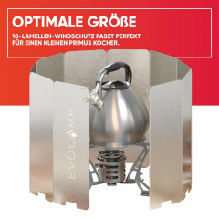 EVOCAMP EVOCAMP Gaskocher Windschutz fur Gaskocher, Spirituskocher Outdoor mit Tasche  Защита от ветра газовой плиты EVOCAMP для газовых плит, спиртовых плит на открытом воздухе с сумкой