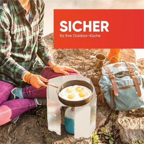 EVOCAMP EVOCAMP Gaskocher Windschutz fur Gaskocher, Spirituskocher Outdoor mit Tasche Защита от ветра газовой плиты EVOCAMP для газовых плит, спиртовых плит на открытом воздухе с сумкой