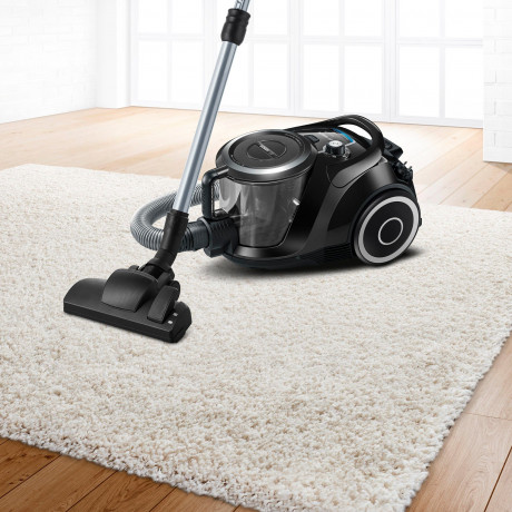 BOSCH BOSCH Bodenstaubsauger BGC41XSIL, Serie 6, schwarz, 700 W, beutellos, extra leise (68 dB), langes Kabel Канистровый пылесос BOSCH BGC41XSIL, серия 6, черный, 700 Вт, без мешка, очень тихий (68 дБ), длинный кабель