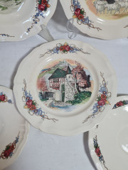 Тарелки декоративные винтажные Sarreguemines France / Obernai, H.Loux с изображениями сельской жизни, керамика, 5 шт., Франция, 1960-70гг.