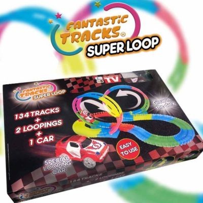 FANTASTIC TRACKS Looping Autorennbahn Starter Set 134 Teile Autorennbahnsets Стартовый набор для гоночной трассы с петлей Набор из 134 деталей для гоночной трассы