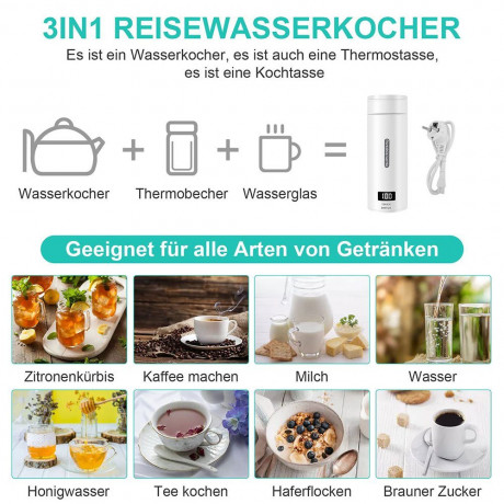 GelldG GelldG Reise-Wasserkocher Reise Wasserkocher Klein, Reisen Elektrische Wassertasse, 300W blau GelldG Дорожный чайник Дорожный чайник Маленькая дорожная электрическая чашка для воды 300 Вт