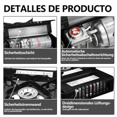 HOMELUX HOMELUX Gaskocher Campingkocher 2,2 KW mit 227g Gaskartuschen Camping Gas Kocher, (8-St), 2,2 KW  Газовая плита HOMELUX походная 2,2 кВт с газовыми баллончиками 227 г походная газовая плита, (8 шт.), 2,2 кВт