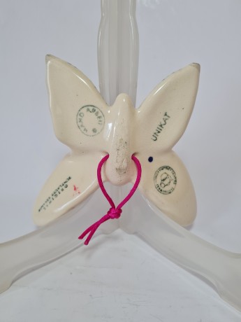 PUNELAUER Керамическая фигурка с подвесом "Бабочка", ручная роспись, 4.5смx12см, 1950-60гг.