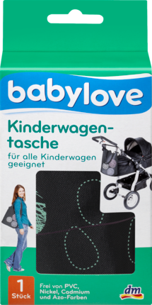 babylove schwarz Черная Прогулочная Сумка для Любой Коляски с Внутренним Карманом для Удобства, 1 шт
