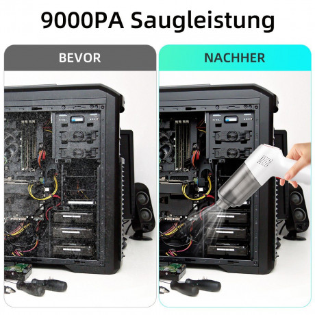 7Magic 7Magic Akku-Handstaubsauger 9000Pa USB Aufladbar Tragbar Leicht Mini Staubsauger Auto-Staubsauger, 120 W, beutellos, 4000mAh Handsauger, fur den Auto, Haus, Kuche, Tierhaare  7Magic беспроводной ручной пылесос 9000Pa USB перезаряжаемый портативный 